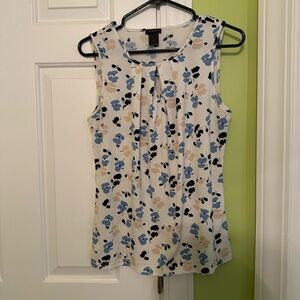 Ann Taylor Floral Sleeveless Blouse Size Medium